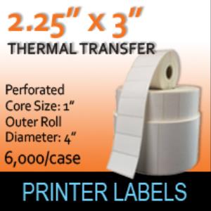 Thermal Transfer Labels 2.25" x 3" Perf